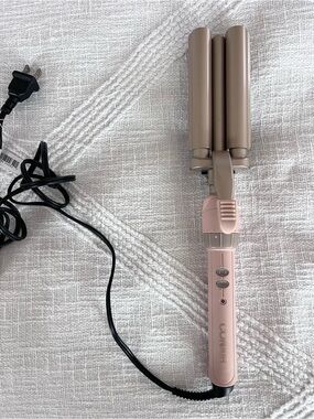 Pink Triple Barrel Waver Hair Styling Iron